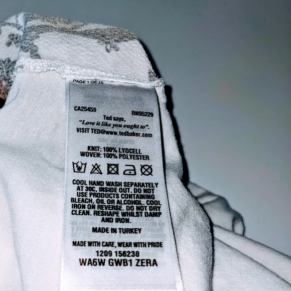 Ted Baker Zera Woodland Tee, White, Ted Size 3 - Picture 6 of 8